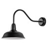120V RLM Large Loop Matte Black Gooseneck Fixture 14 inch shade