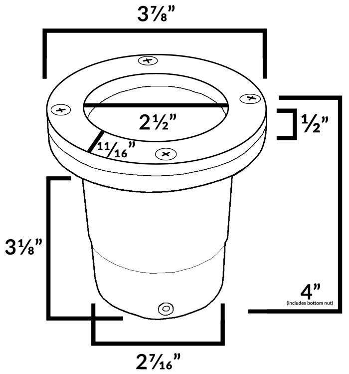 PGC3B In Ground Composite Well Light Dimensions Diagram PGC3B In Ground Composite Well Light Dimensions Diagram