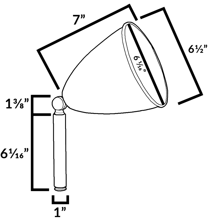 PSD125 Open Face Brass Landscape Flood Light Dimensions Diagram PSD125 Open Face Brass Landscape Flood Light Dimensions Diagram