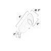Brass Outdoor Landscape Light with Angle Shield Nickel Finish - OSF-2101-NKL