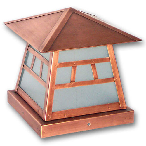 XPC-357 Pilaster Light in rose copper and sand blasted glass